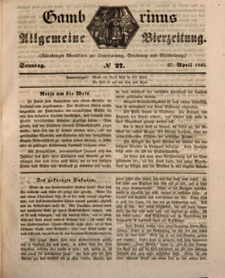 Gambrinus Sonntag 27. April 1845