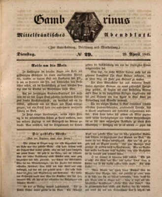 Gambrinus Dienstag 29. April 1845