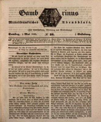 Gambrinus Samstag 3. Mai 1845