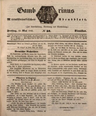 Gambrinus Freitag 23. Mai 1845