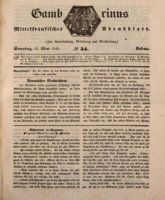 Gambrinus Sonntag 25. Mai 1845