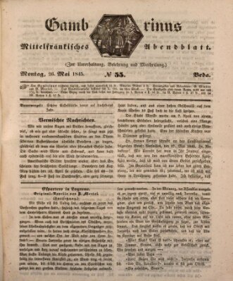 Gambrinus Montag 26. Mai 1845