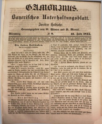 Gambrinus Donnerstag 31. Juli 1845