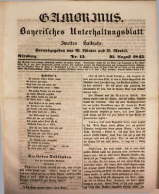 Gambrinus Montag 25. August 1845