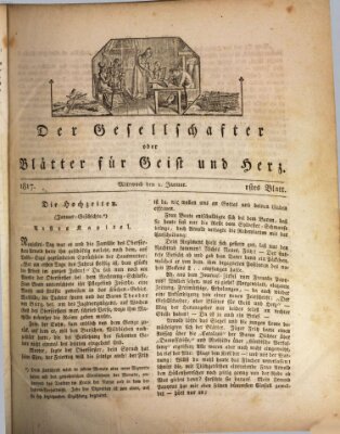 Der Gesellschafter oder Blätter für Geist und Herz Mittwoch 1. Januar 1817