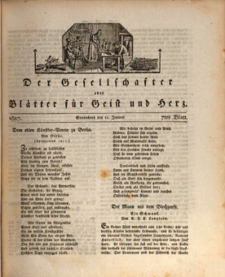 Der Gesellschafter oder Blätter für Geist und Herz Samstag 11. Januar 1817