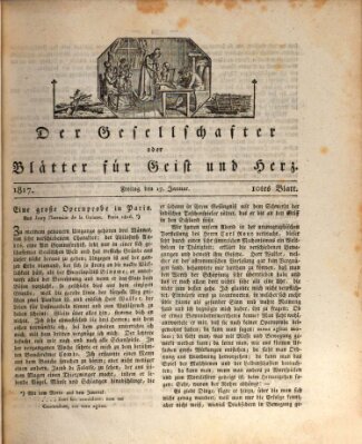 Der Gesellschafter oder Blätter für Geist und Herz Freitag 17. Januar 1817