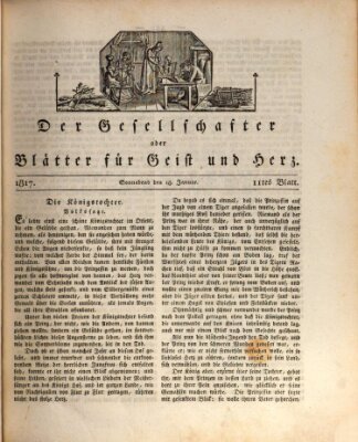 Der Gesellschafter oder Blätter für Geist und Herz Samstag 18. Januar 1817