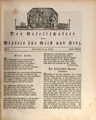 Der Gesellschafter oder Blätter für Geist und Herz Samstag 25. Januar 1817