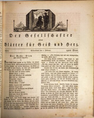 Der Gesellschafter oder Blätter für Geist und Herz Samstag 1. Februar 1817