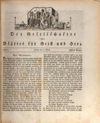 Der Gesellschafter oder Blätter für Geist und Herz Freitag 7. März 1817