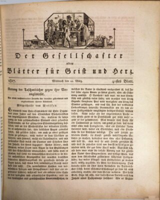 Der Gesellschafter oder Blätter für Geist und Herz Mittwoch 12. März 1817