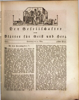 Der Gesellschafter oder Blätter für Geist und Herz Donnerstag 20. März 1817