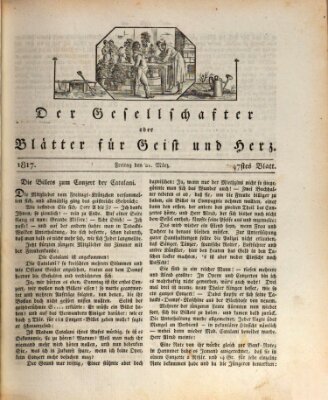 Der Gesellschafter oder Blätter für Geist und Herz Freitag 21. März 1817