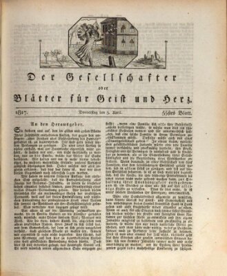 Der Gesellschafter oder Blätter für Geist und Herz Donnerstag 3. April 1817