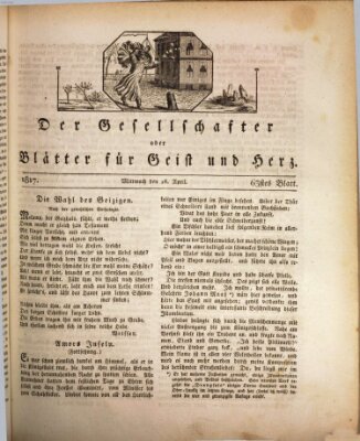 Der Gesellschafter oder Blätter für Geist und Herz Mittwoch 16. April 1817