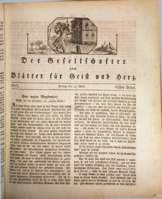 Der Gesellschafter oder Blätter für Geist und Herz Freitag 25. April 1817