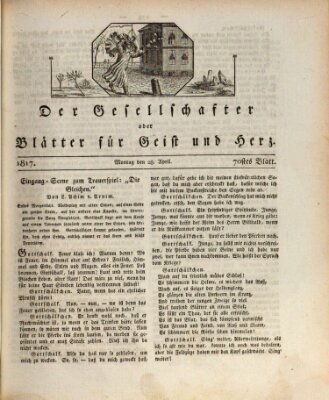 Der Gesellschafter oder Blätter für Geist und Herz Montag 28. April 1817