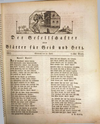 Der Gesellschafter oder Blätter für Geist und Herz Mittwoch 30. April 1817