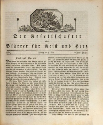 Der Gesellschafter oder Blätter für Geist und Herz Freitag 9. Mai 1817