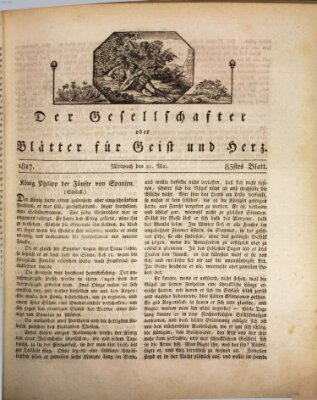 Der Gesellschafter oder Blätter für Geist und Herz Mittwoch 21. Mai 1817