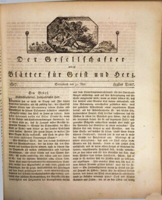 Der Gesellschafter oder Blätter für Geist und Herz Samstag 31. Mai 1817