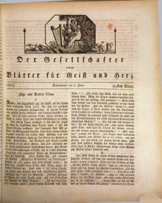 Der Gesellschafter oder Blätter für Geist und Herz Samstag 7. Juni 1817