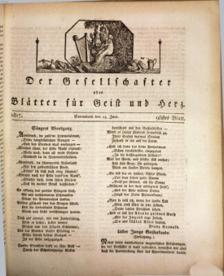 Der Gesellschafter oder Blätter für Geist und Herz Samstag 14. Juni 1817