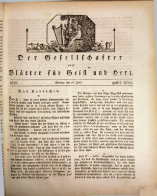 Der Gesellschafter oder Blätter für Geist und Herz Montag 16. Juni 1817