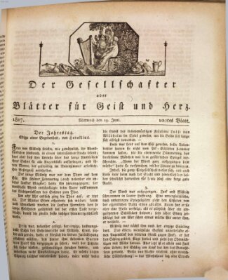 Der Gesellschafter oder Blätter für Geist und Herz Mittwoch 18. Juni 1817