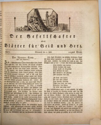 Der Gesellschafter oder Blätter für Geist und Herz Mittwoch 2. Juli 1817