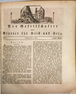 Der Gesellschafter oder Blätter für Geist und Herz Freitag 18. Juli 1817