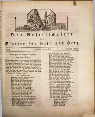 Der Gesellschafter oder Blätter für Geist und Herz Samstag 19. Juli 1817