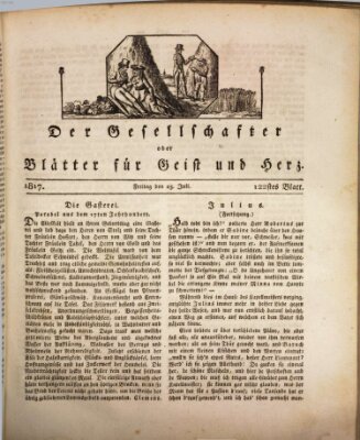 Der Gesellschafter oder Blätter für Geist und Herz Freitag 25. Juli 1817