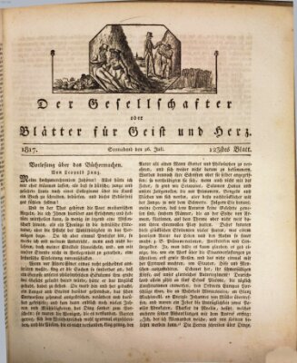 Der Gesellschafter oder Blätter für Geist und Herz Samstag 26. Juli 1817