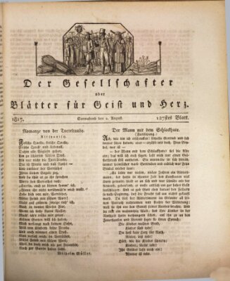 Der Gesellschafter oder Blätter für Geist und Herz Samstag 2. August 1817