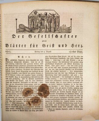 Der Gesellschafter oder Blätter für Geist und Herz Freitag 8. August 1817