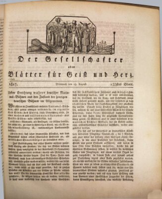 Der Gesellschafter oder Blätter für Geist und Herz Mittwoch 13. August 1817