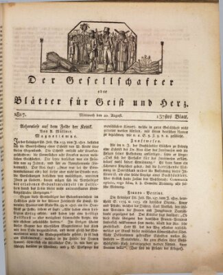 Der Gesellschafter oder Blätter für Geist und Herz Mittwoch 20. August 1817