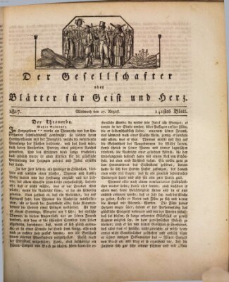 Der Gesellschafter oder Blätter für Geist und Herz Mittwoch 27. August 1817