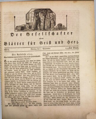 Der Gesellschafter oder Blätter für Geist und Herz Montag 1. September 1817