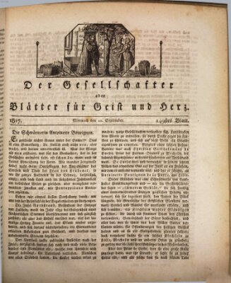 Der Gesellschafter oder Blätter für Geist und Herz Mittwoch 10. September 1817