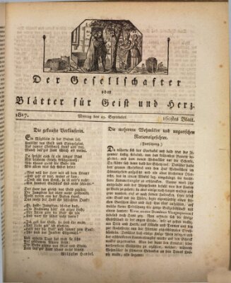 Der Gesellschafter oder Blätter für Geist und Herz Montag 29. September 1817