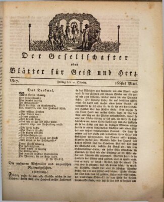 Der Gesellschafter oder Blätter für Geist und Herz Freitag 10. Oktober 1817