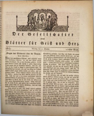 Der Gesellschafter oder Blätter für Geist und Herz Montag 20. Oktober 1817