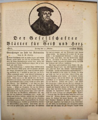 Der Gesellschafter oder Blätter für Geist und Herz Freitag 31. Oktober 1817