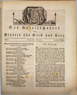 Der Gesellschafter oder Blätter für Geist und Herz Freitag 7. November 1817