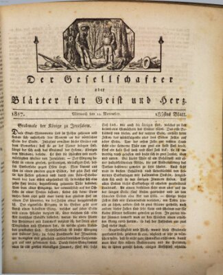 Der Gesellschafter oder Blätter für Geist und Herz Mittwoch 12. November 1817