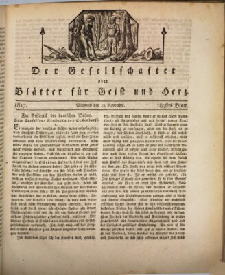 Der Gesellschafter oder Blätter für Geist und Herz Mittwoch 19. November 1817