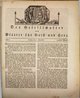 Der Gesellschafter oder Blätter für Geist und Herz Freitag 21. November 1817